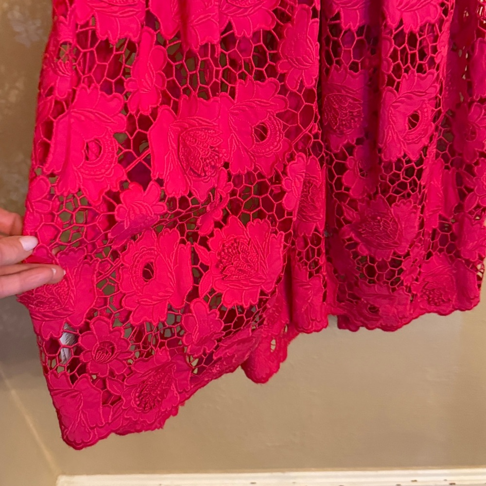 $555 SELF-PORTRAIT Poppy Belted Lace Midi Dress size US 2 No slip included! - Picture 11 of 15